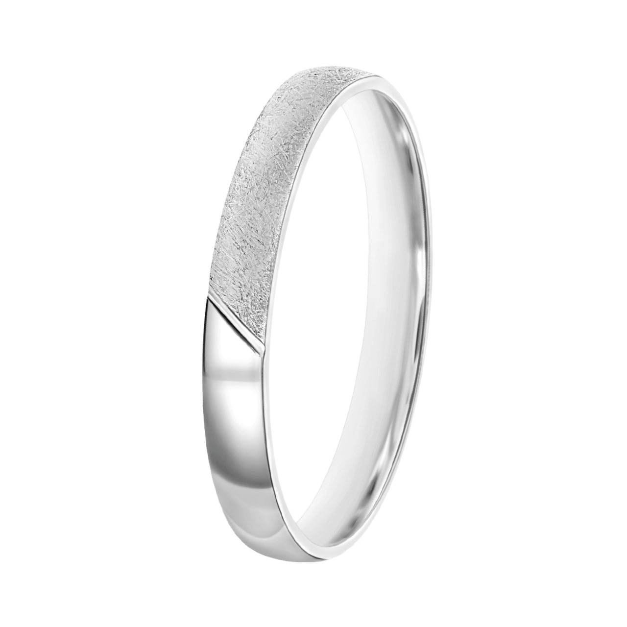 Trauring für Damen, 585 Weißgold, 3 mm, Ella TW 305