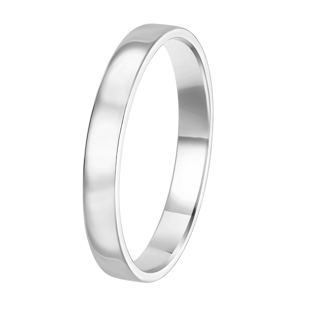 Trauring für Damen, 585 Weißgold, 3 mm, Esra TW 306