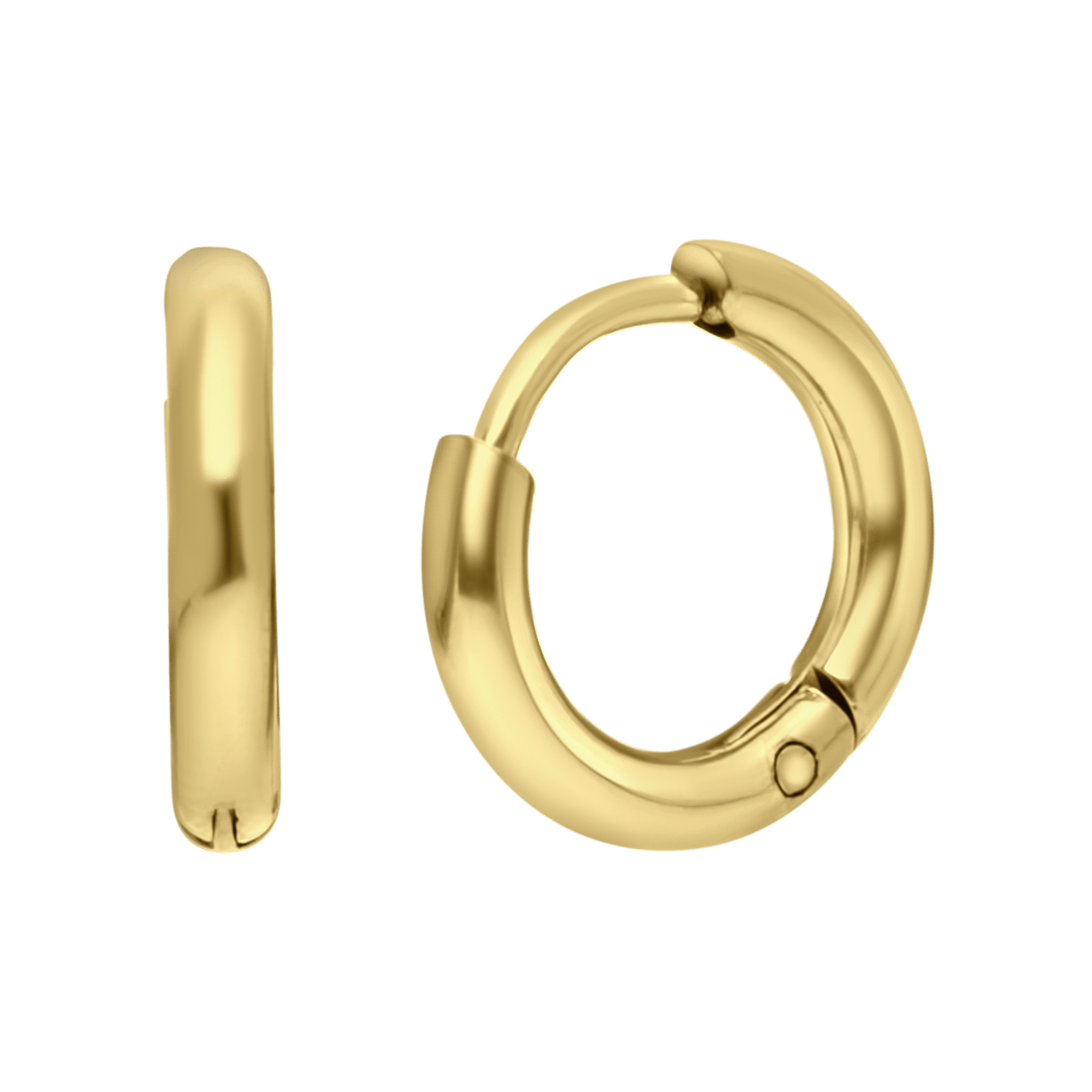 Stainless steel goldplated oorringen bewerkt