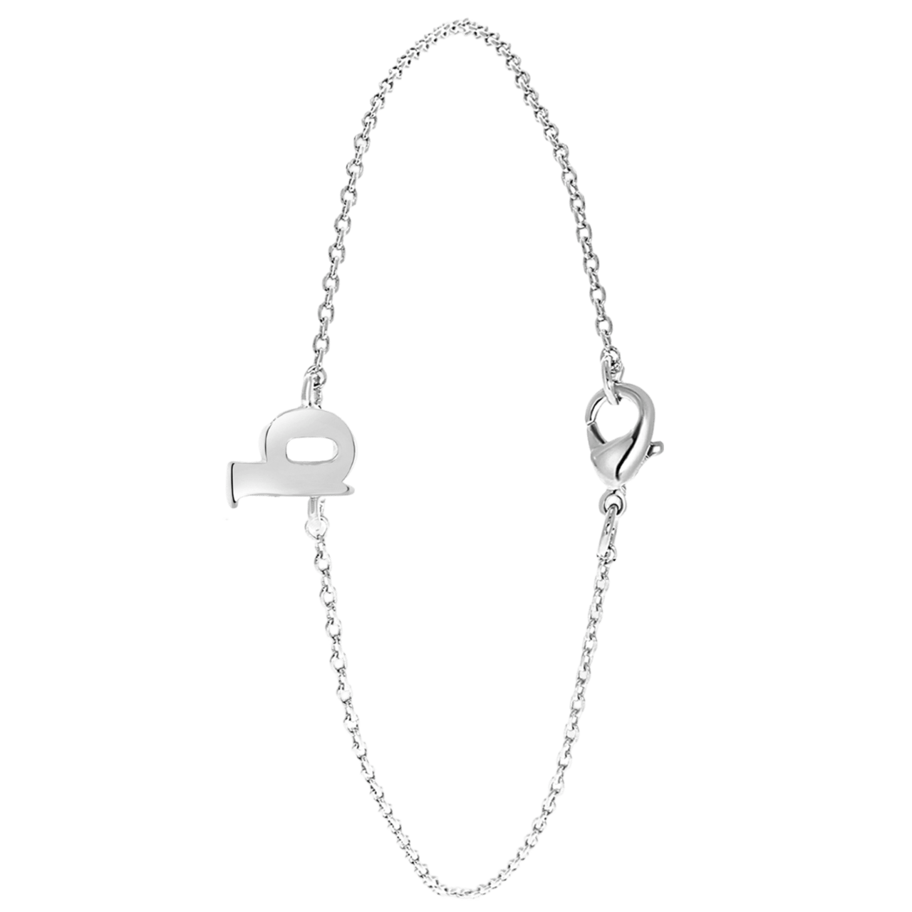 Stainless steel armband met letter hanger