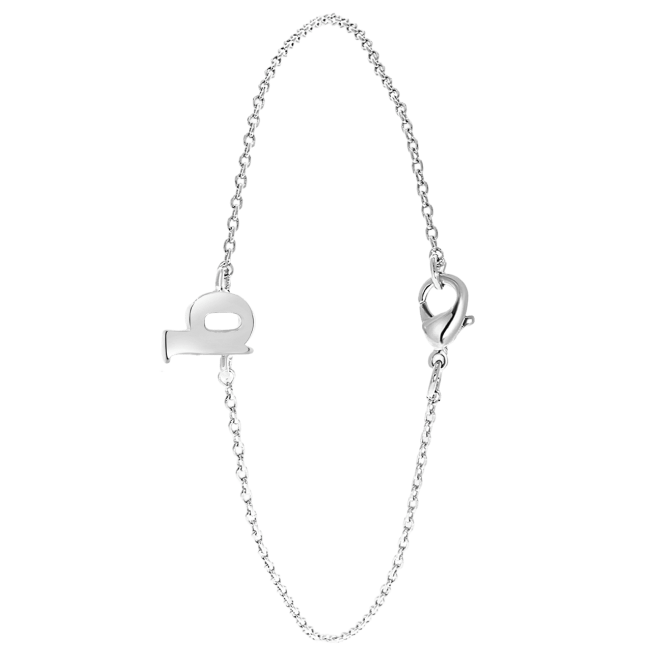 Stalen armband met letter hanger
