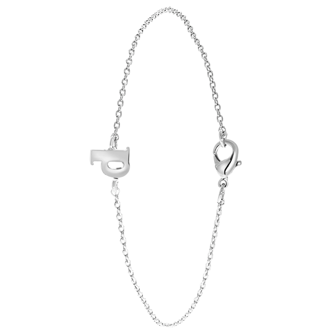 Stainless steel armband met letter hanger