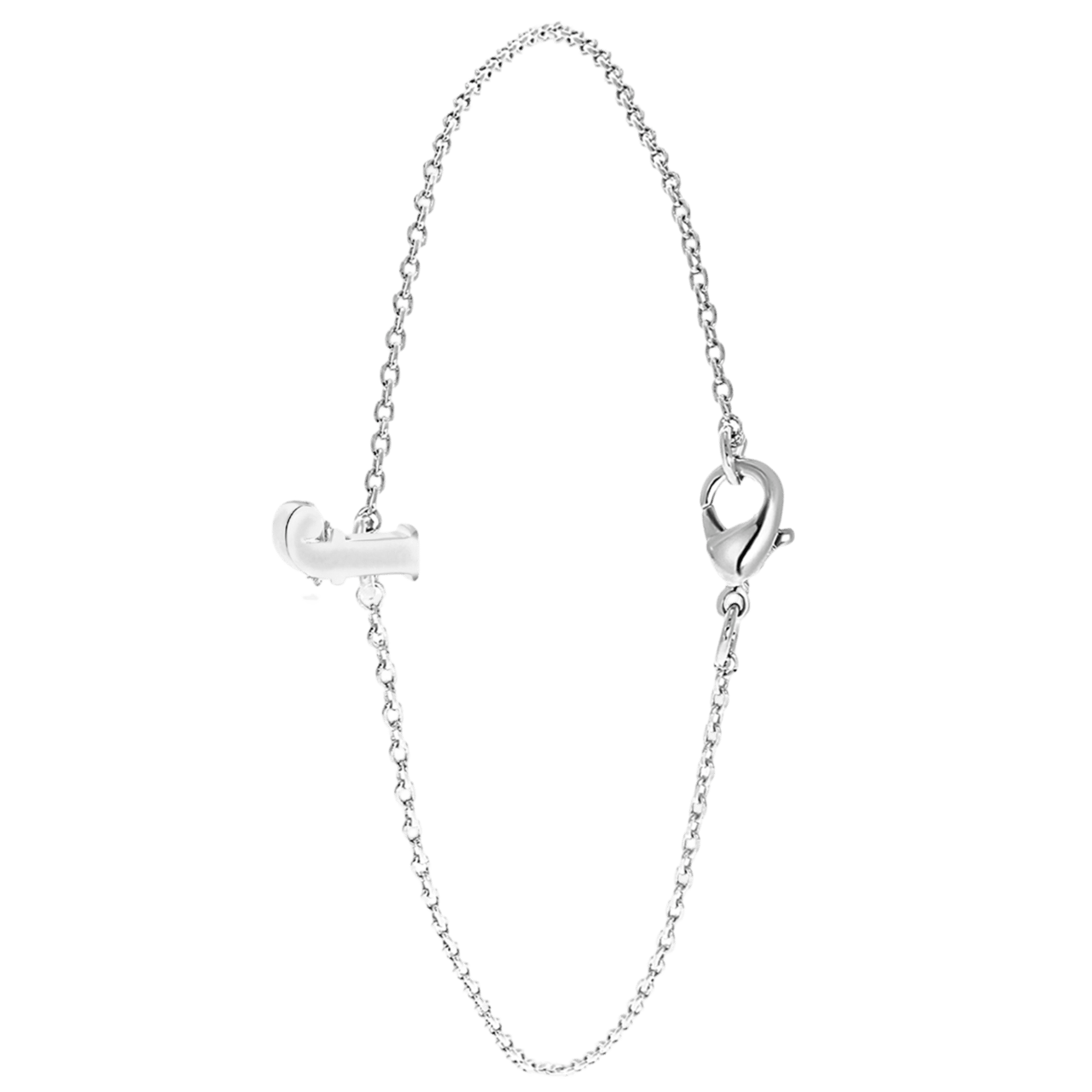 Stainless steel armband met letter hanger