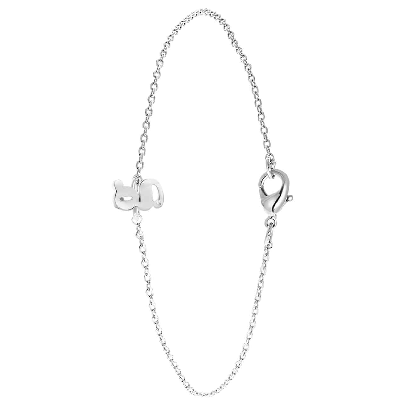 Stainless steel armband met letter hanger