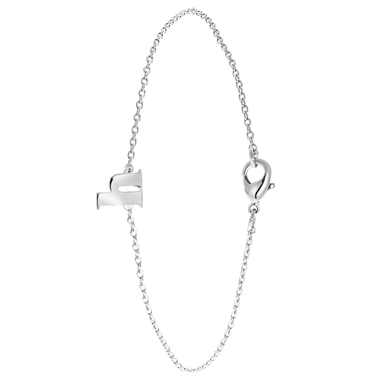 Stainless steel armband met letter hanger
