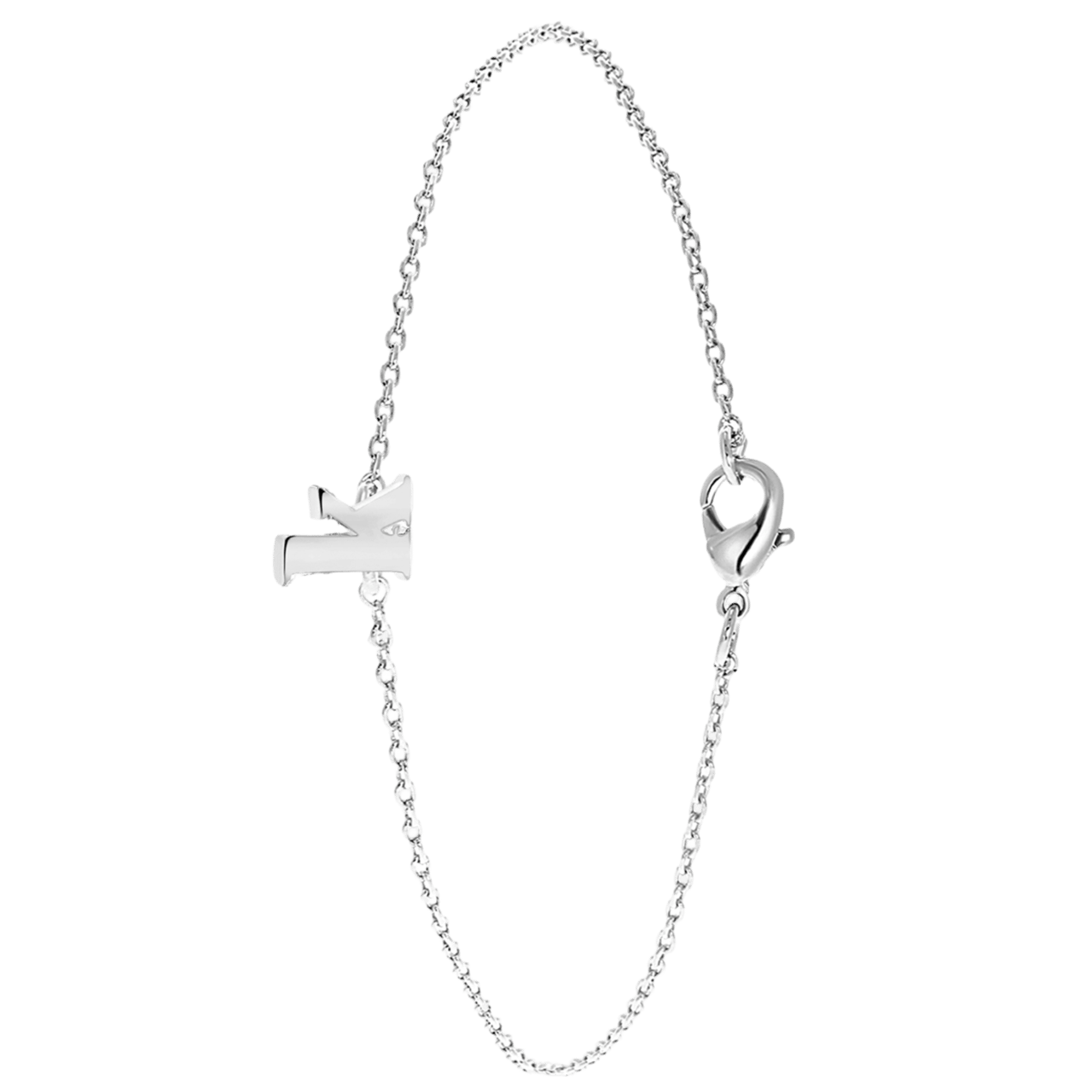 Stainless steel armband met letter hanger