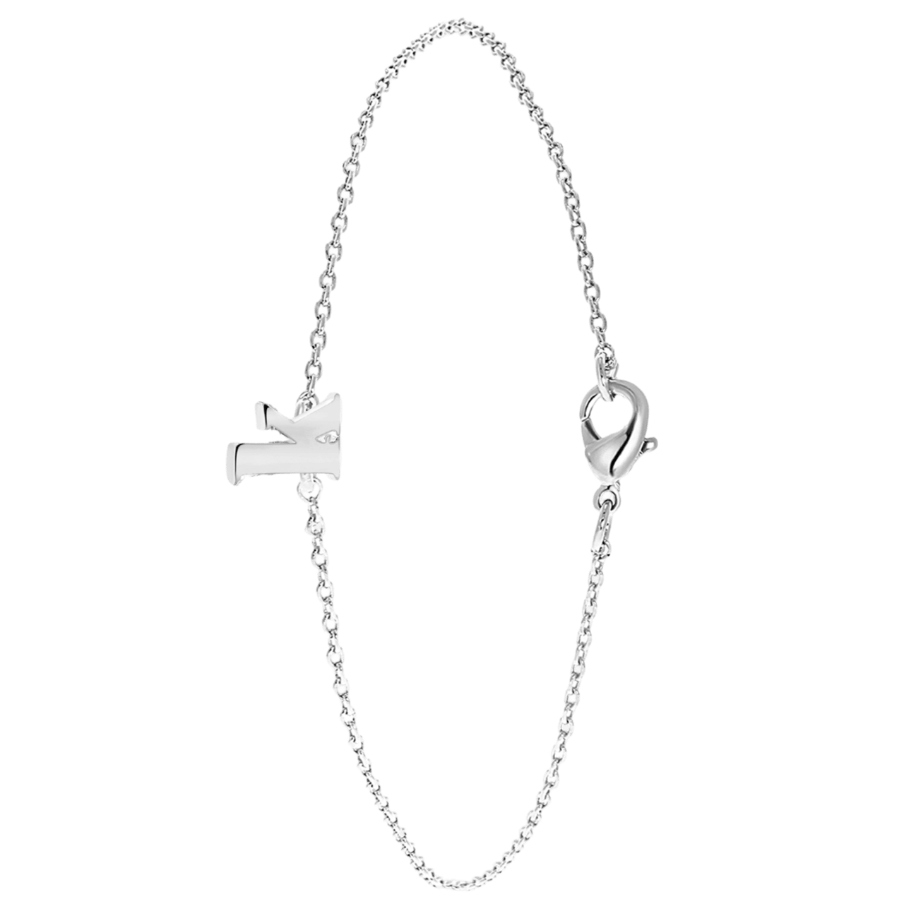 Stalen armband met letter hanger