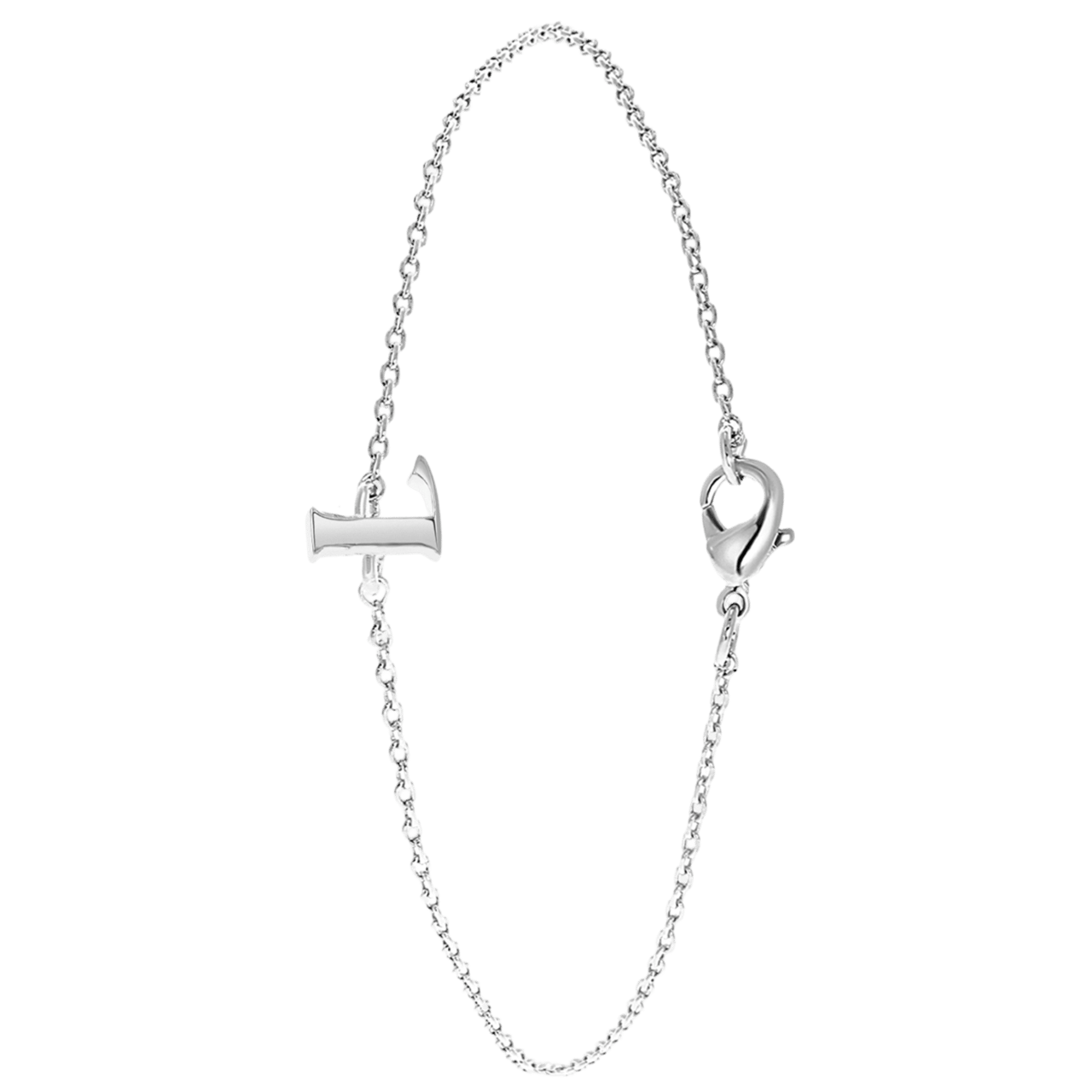 Stainless steel armband met letter hanger