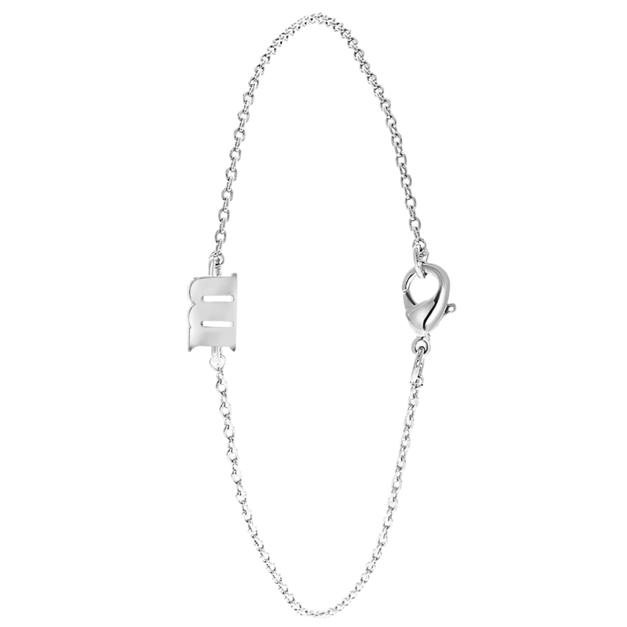 Stainless steel armband met letter hanger