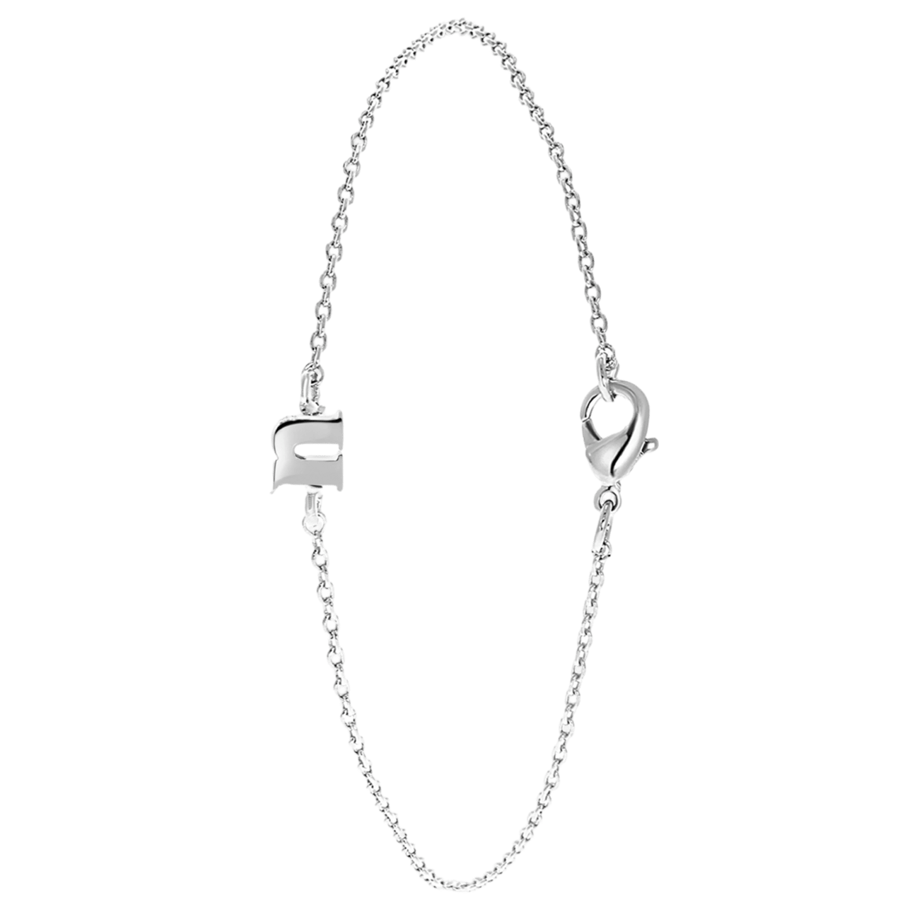 Stainless steel armband met letter hanger