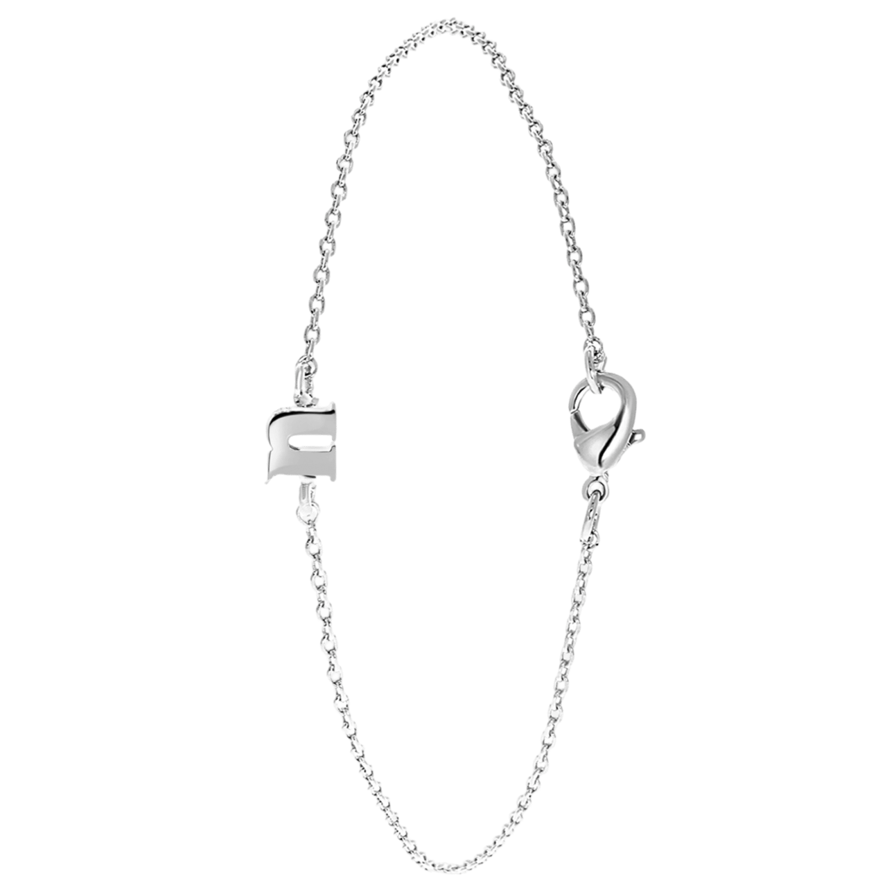Stalen armband met letter hanger