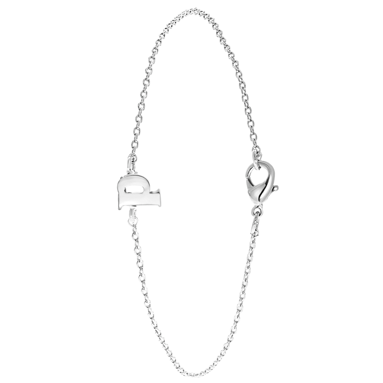 Stainless steel armband met letter hanger