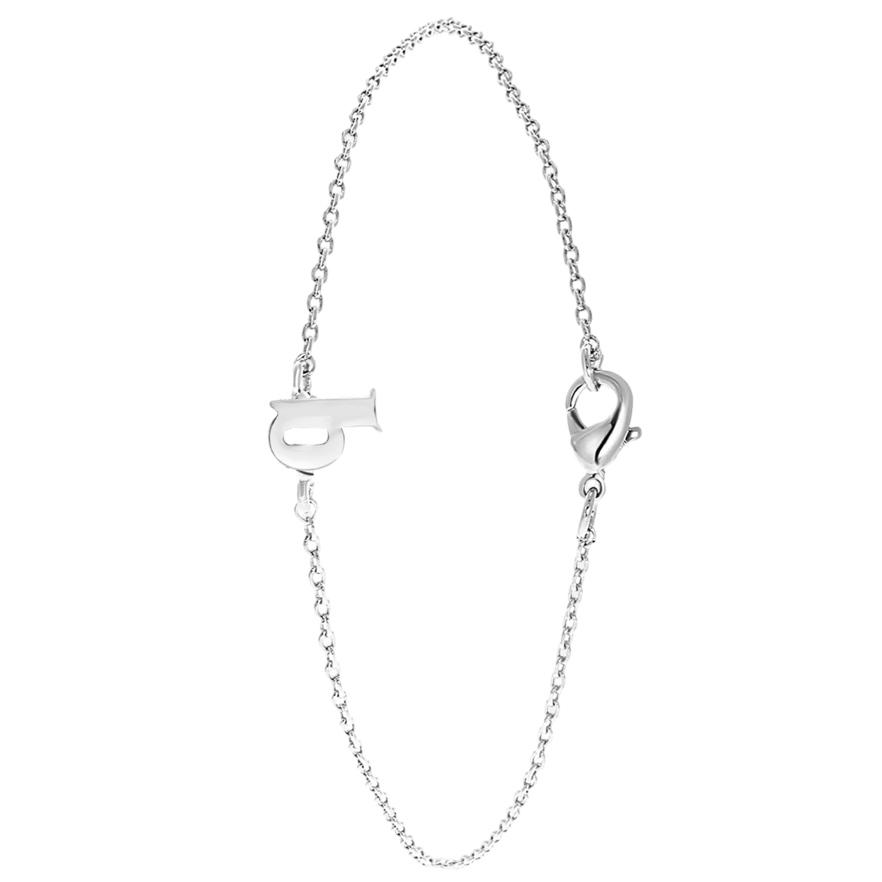 Stainless steel armband met letter hanger
