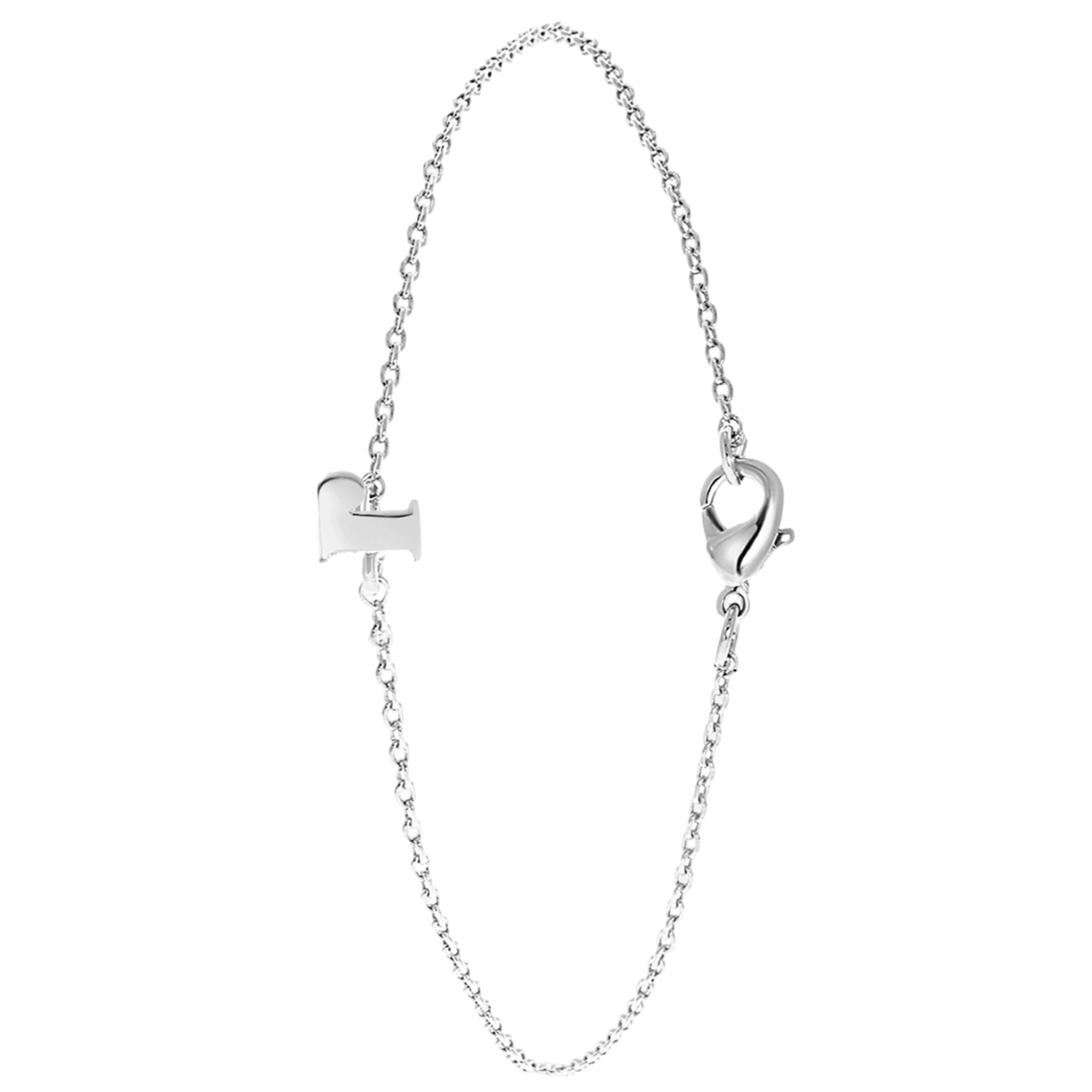Stainless steel armband met letter hanger