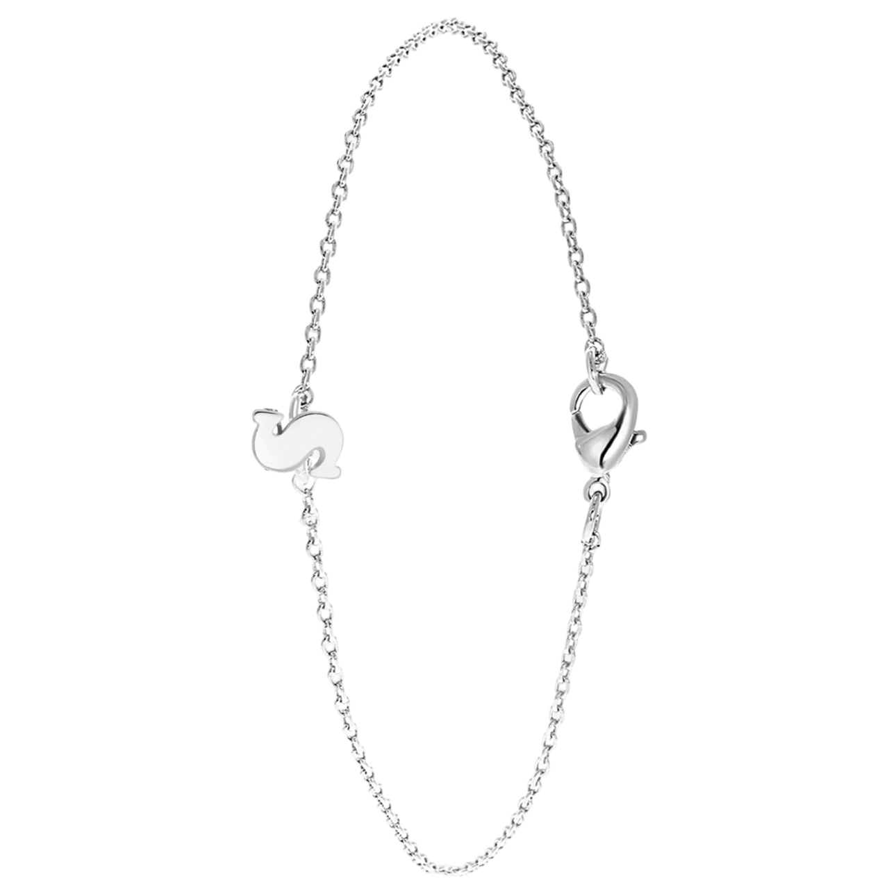 Stainless steel armband met letter hanger