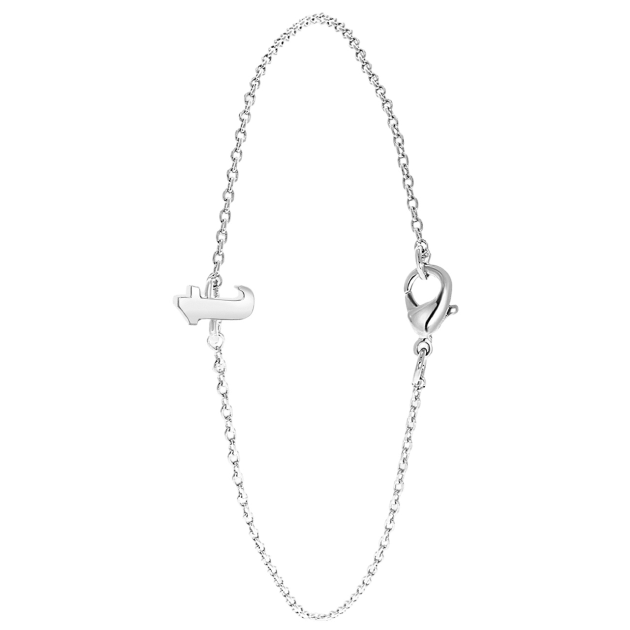 Stainless steel armband met letter hanger