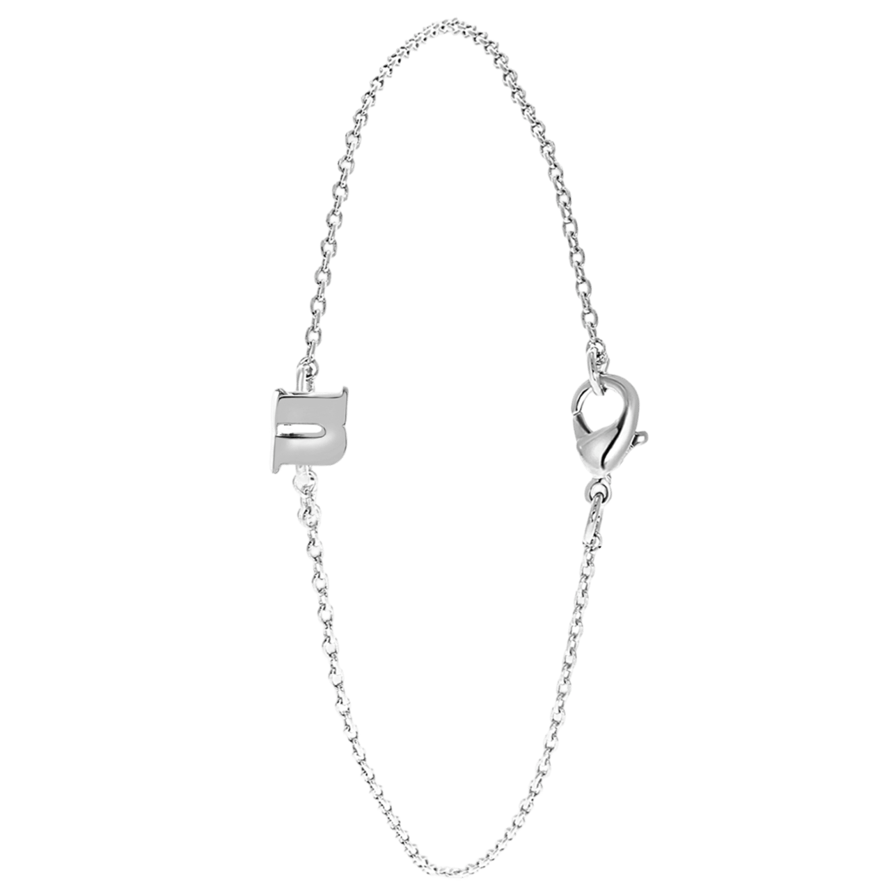 Stainless steel armband met letter hanger