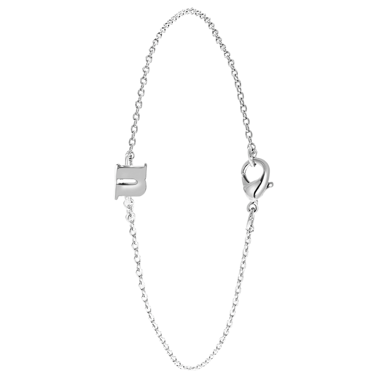 Stalen armband met letter hanger