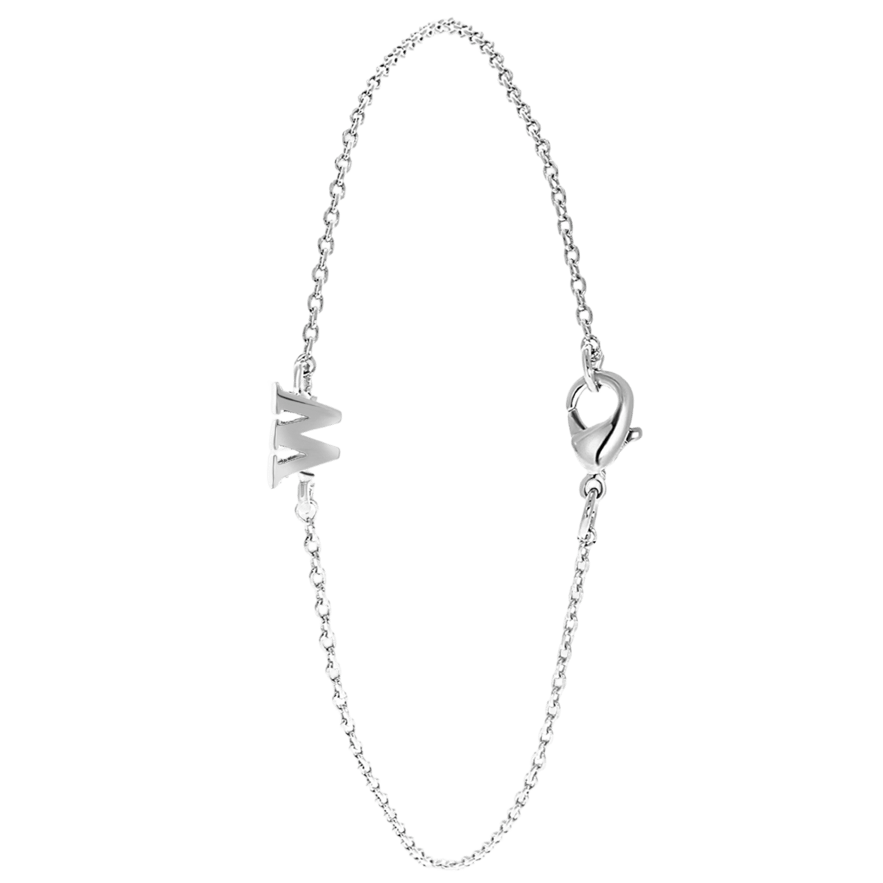 Stainless steel armband met letter hanger