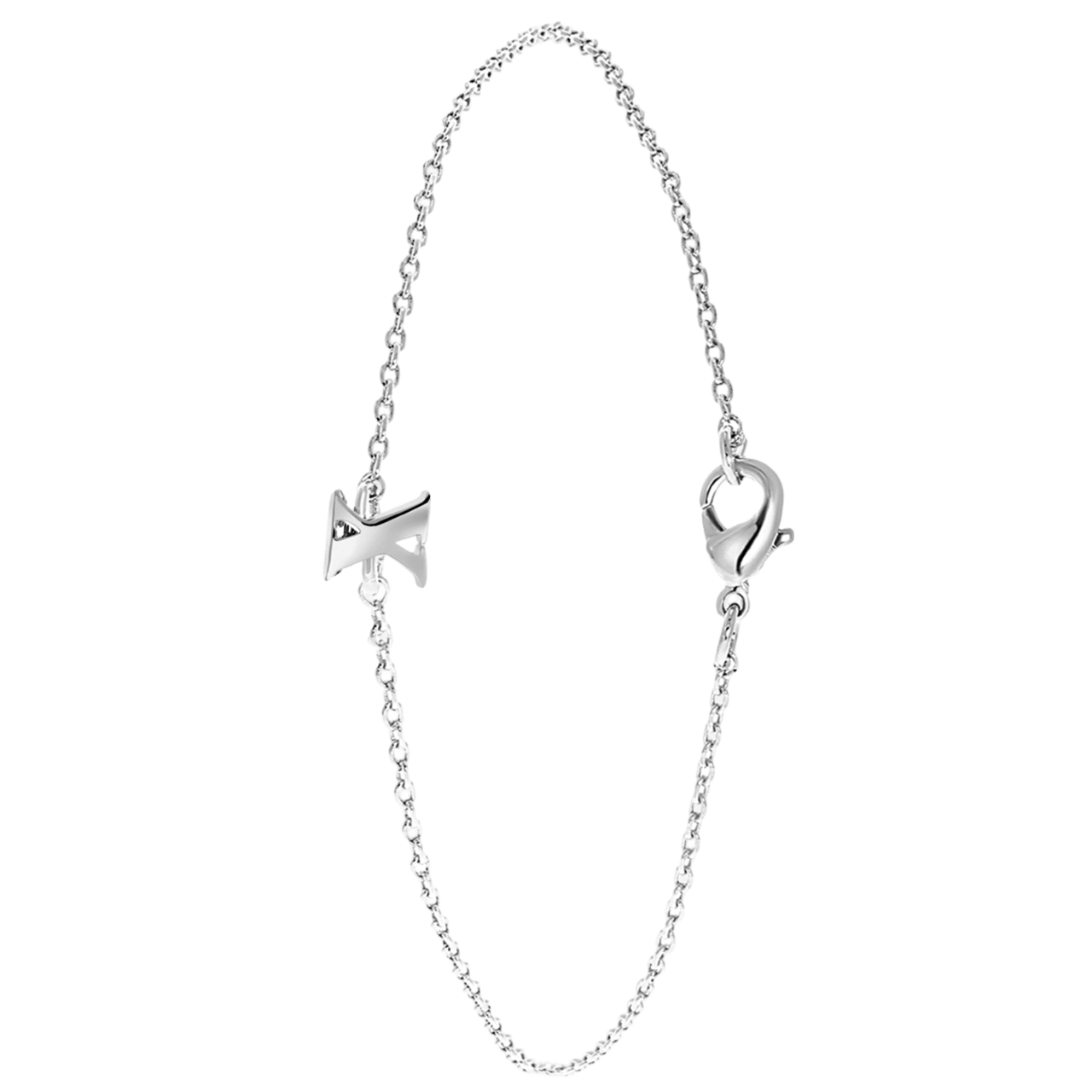 Stainless steel armband met letter hanger