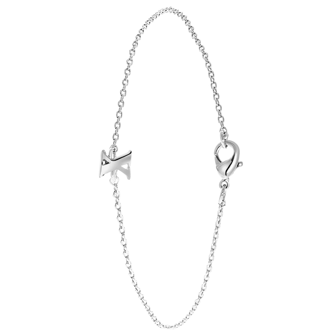 Stalen armband met letter hanger