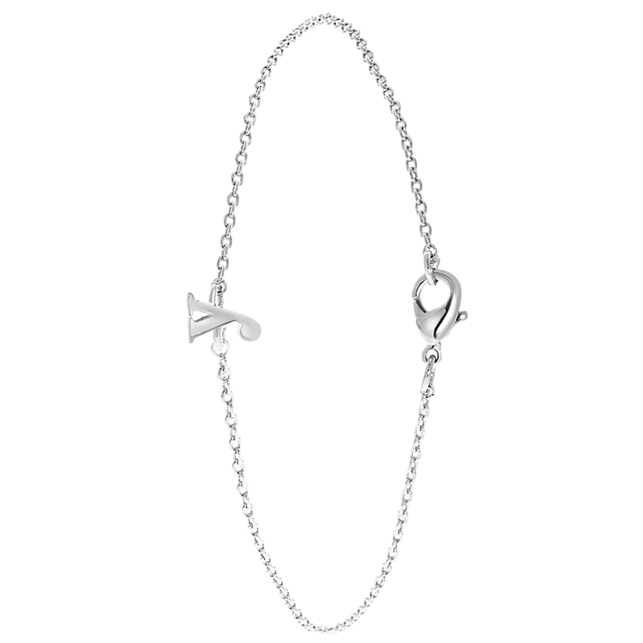 Stainless steel armband met letter hanger