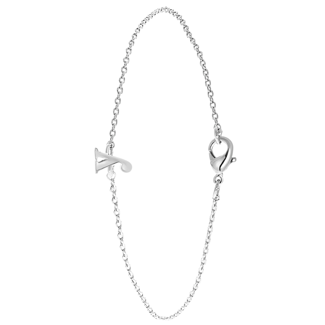 Stalen armband met letter hanger