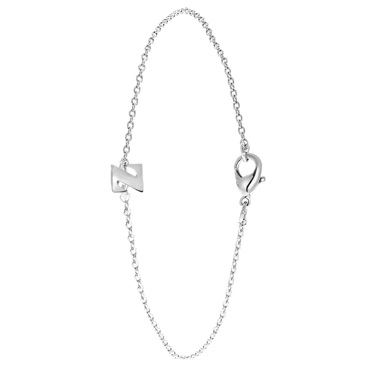 Stainless steel armband met letter hanger