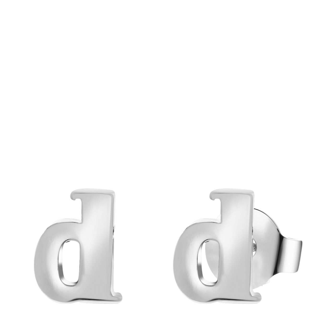 Stainless steel oorknoppen met hanger letter