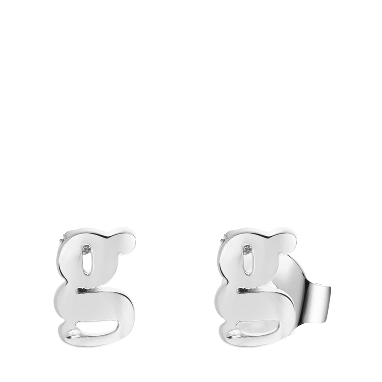 Stainless steel oorknoppen met hanger letter