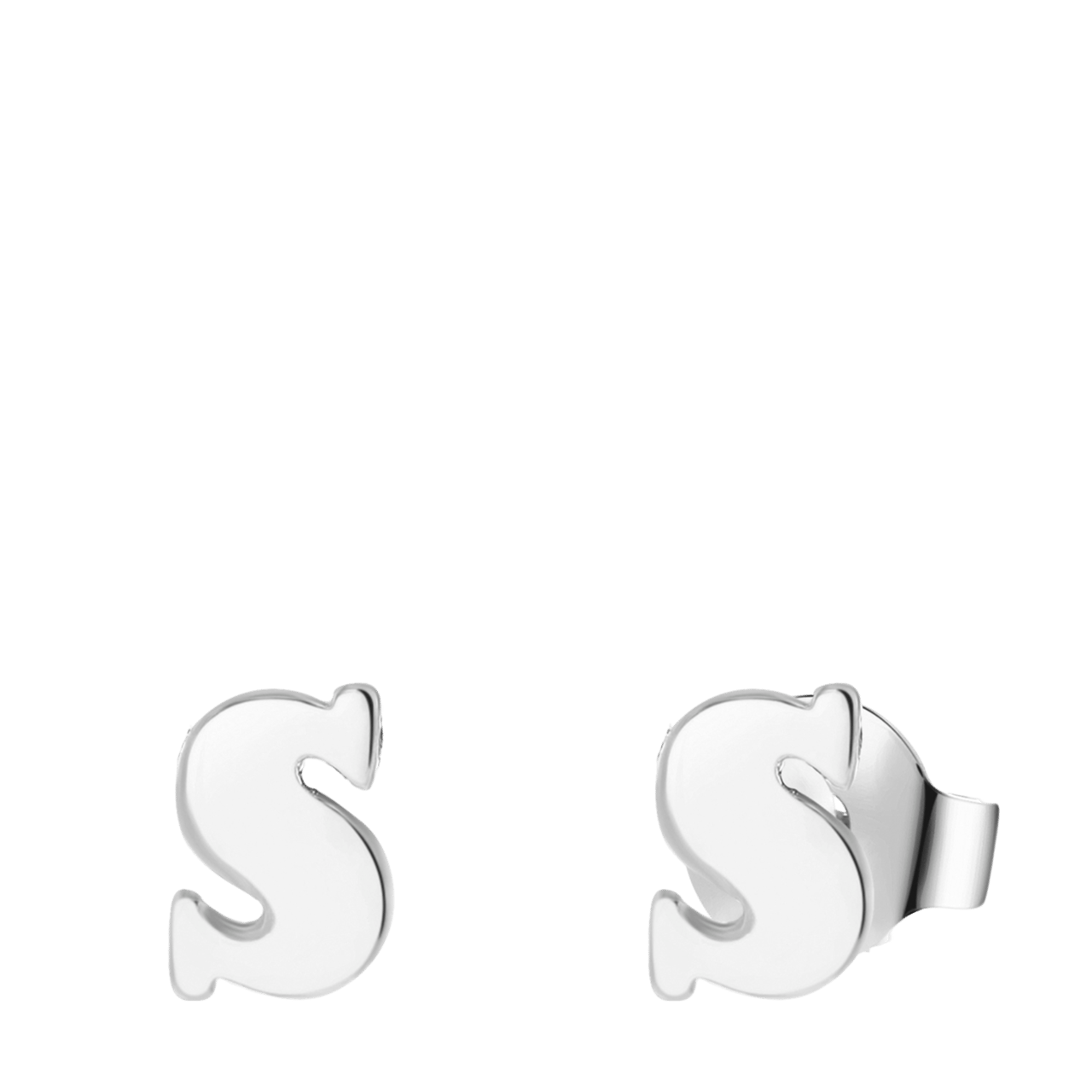 Stainless steel oorknoppen met hanger letter
