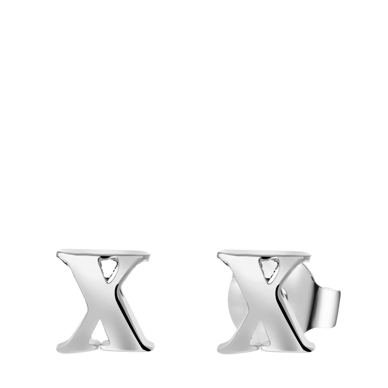 Stainless steel oorknoppen met hanger letter