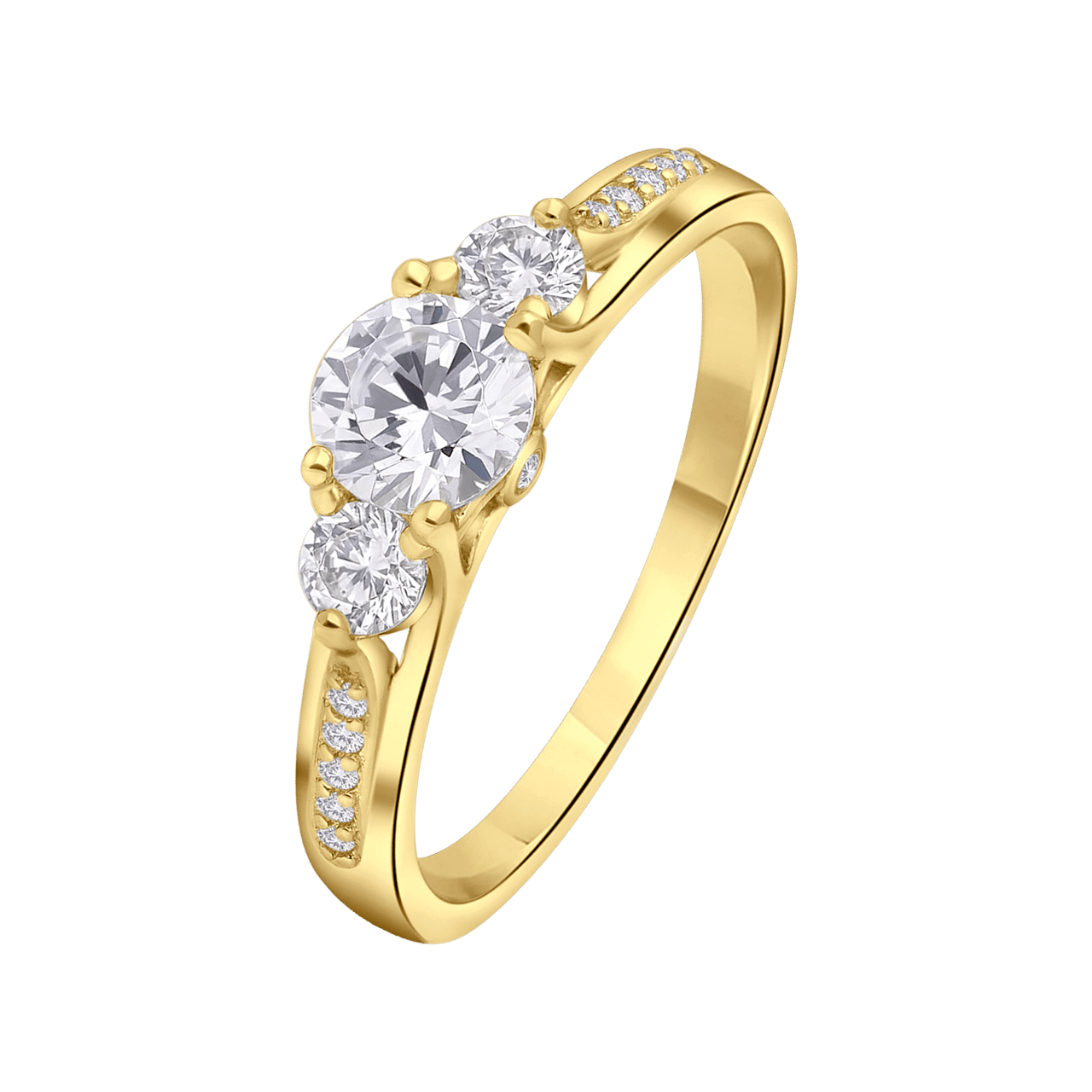 Ring, 925 Silber, vergoldet, mit Zirkonia
