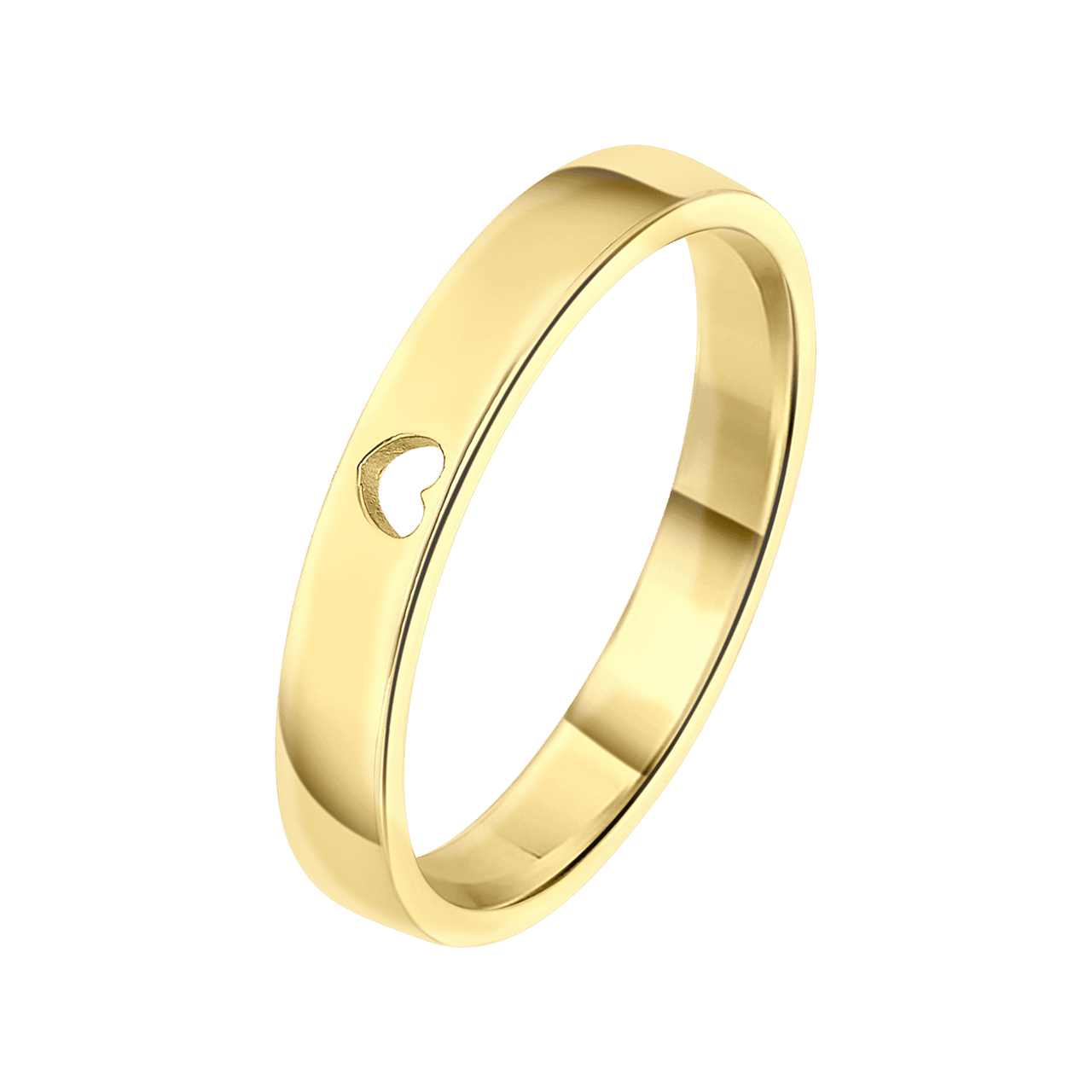 Zilveren goldplated ring hart voor dames