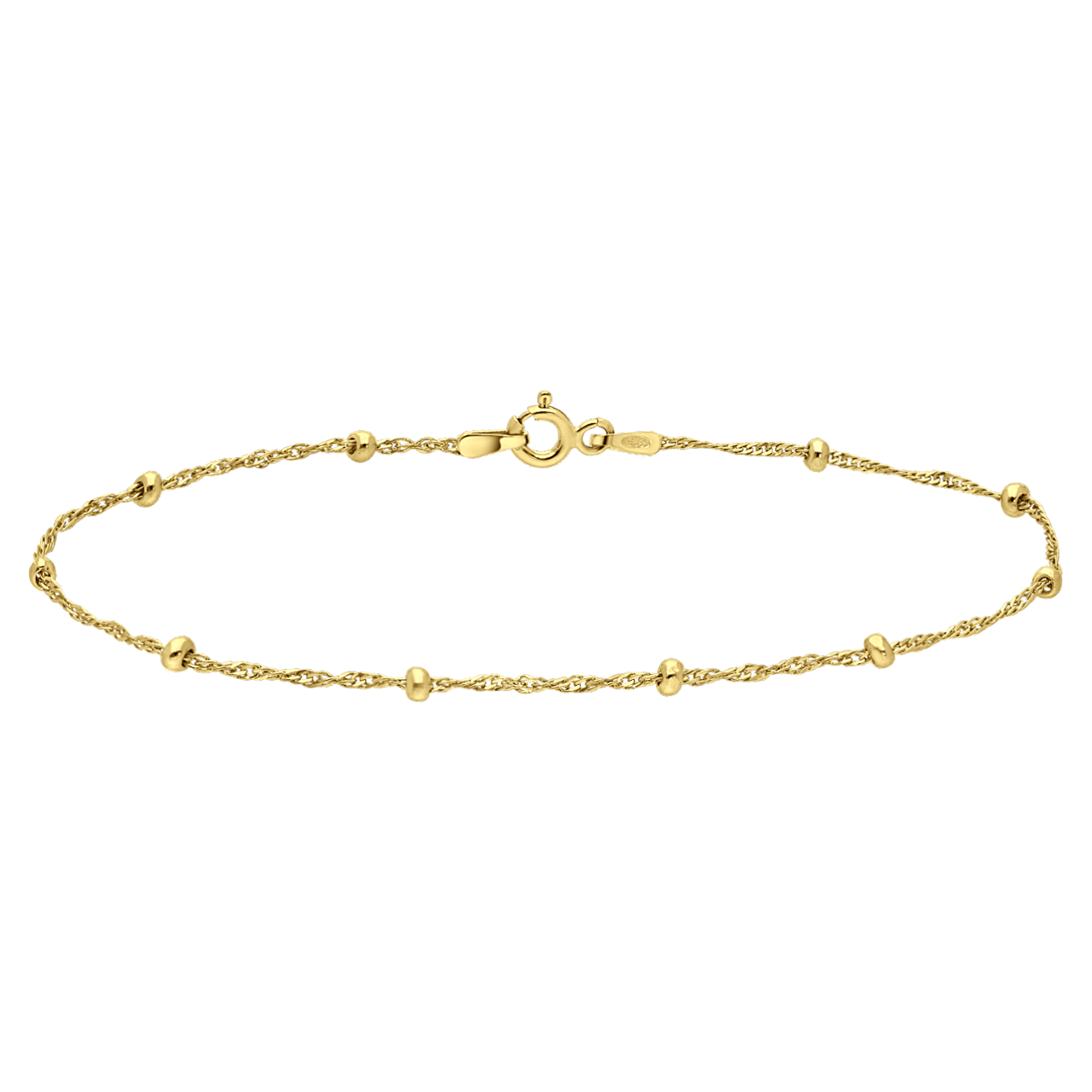 Gerecycleerd zilveren golplated armband bolletjes