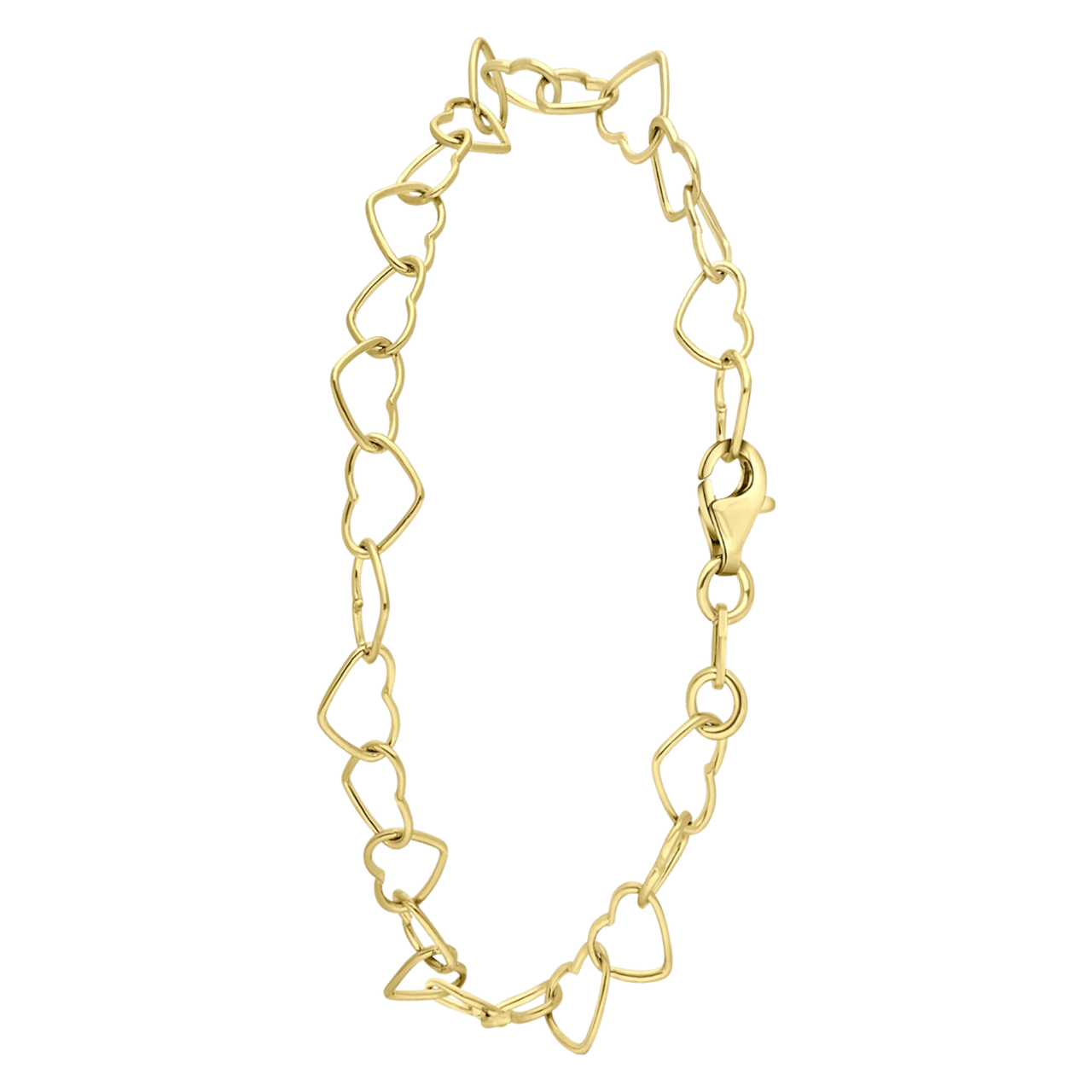 Gerecycleerd zilveren goldplated armband hartschakel