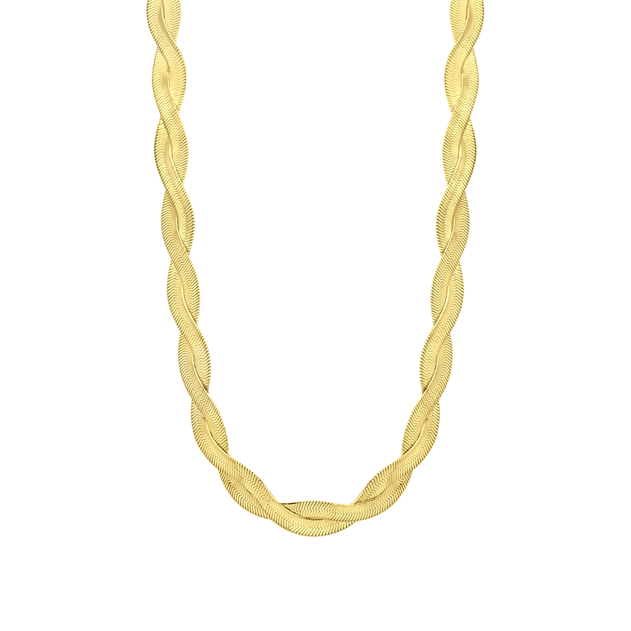 Gerecycleerd zilveren goldplated ketting gedraaid