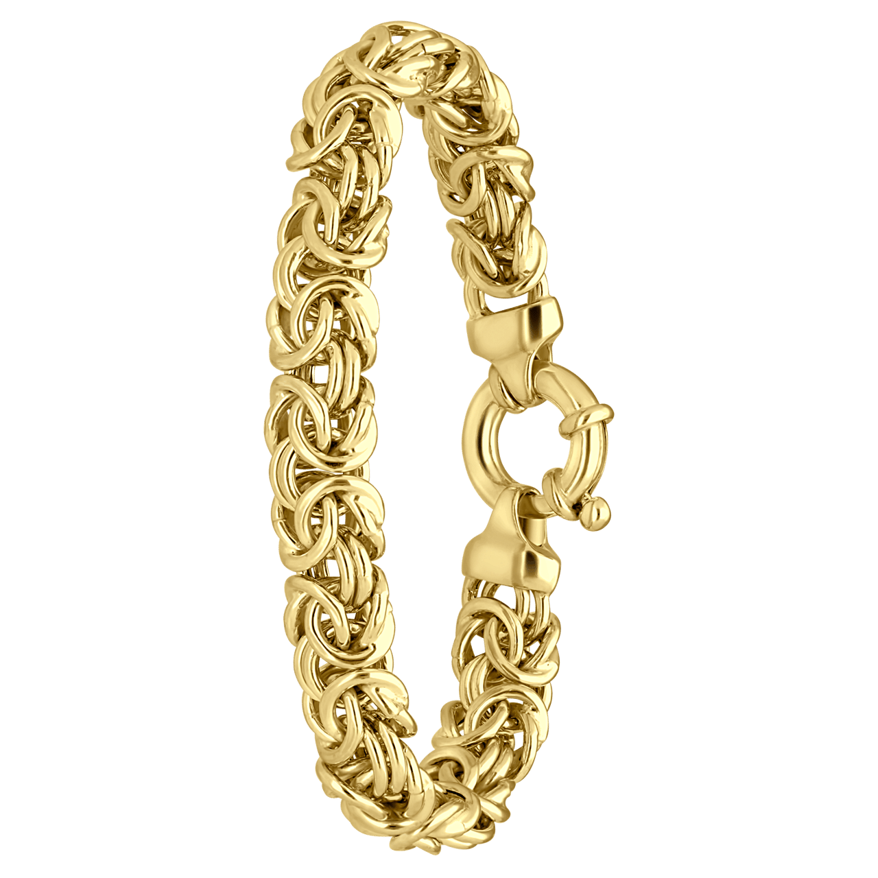 Gerecycleerd zilveren goldplated armband koningsschakel