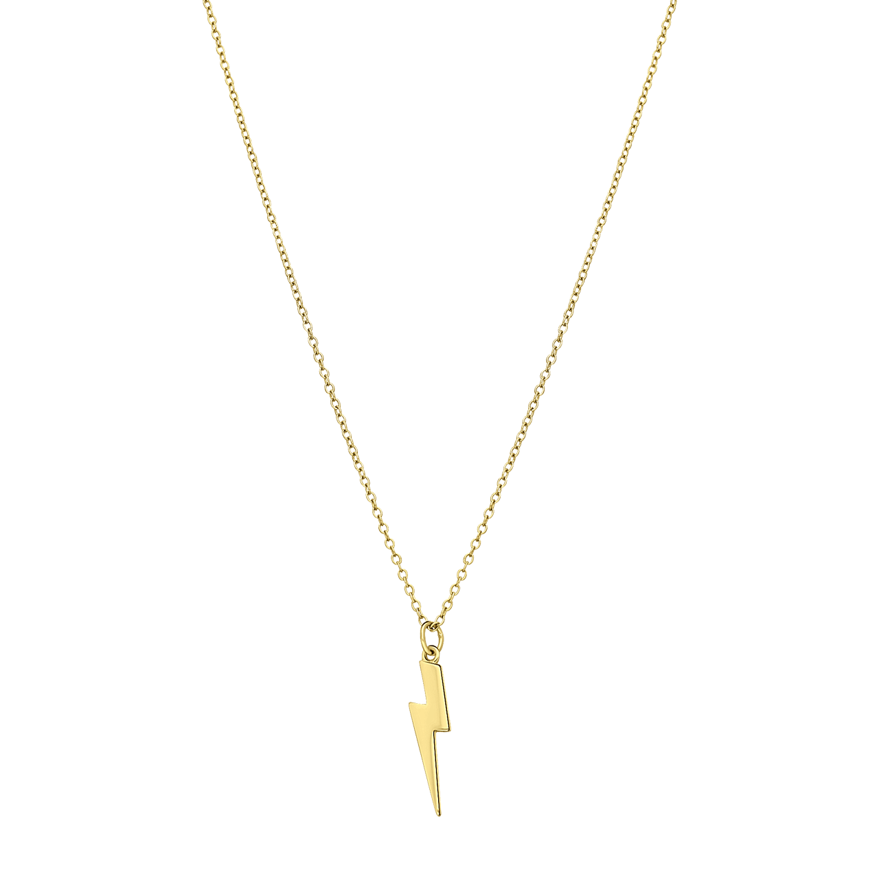 Zilveren goldplated ketting met hanger bliksemschicht voor dames