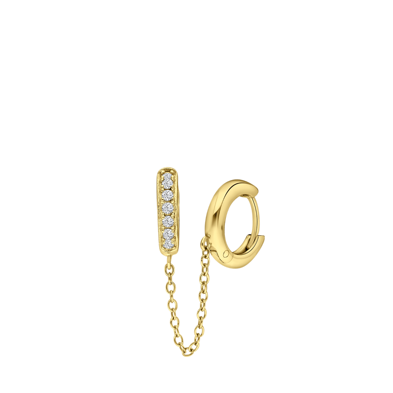 Zilveren goldplated oorringen met zirkonia voor dames