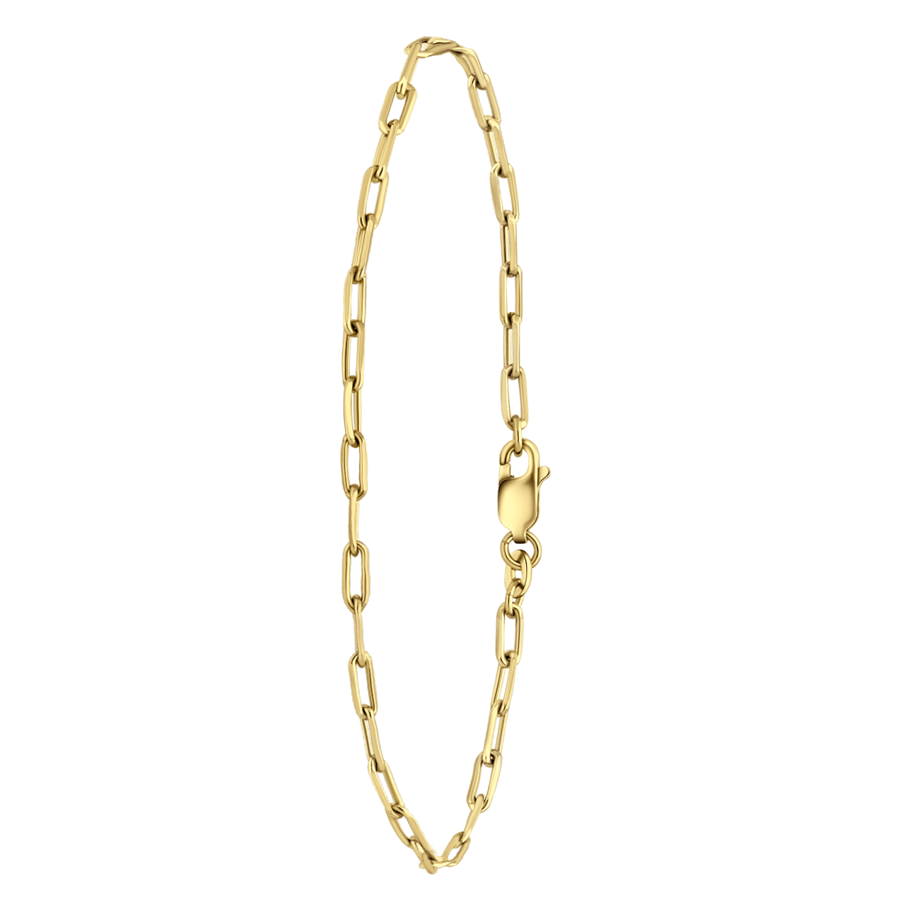 Zilveren goldplated schakelarmband voor dames