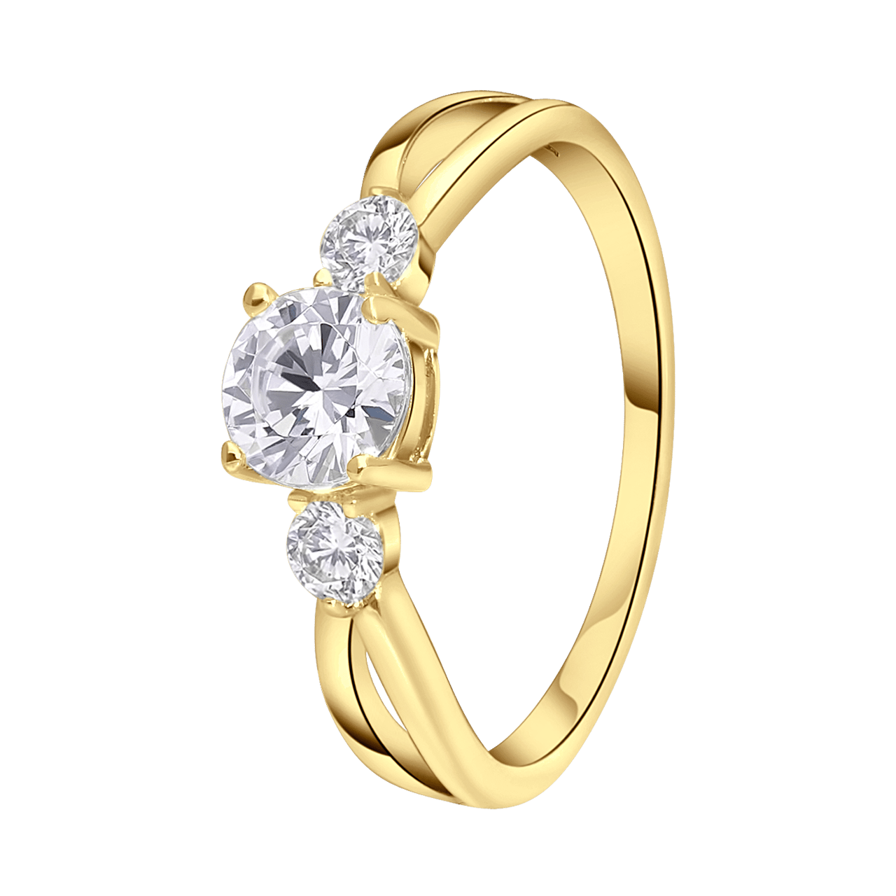 Ring, 925 Silber, vergoldet, mit Zirkonia