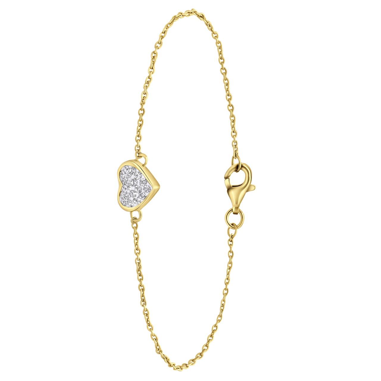 Armband, 925 Silber, vergoldet, mit Herz aus Kristall