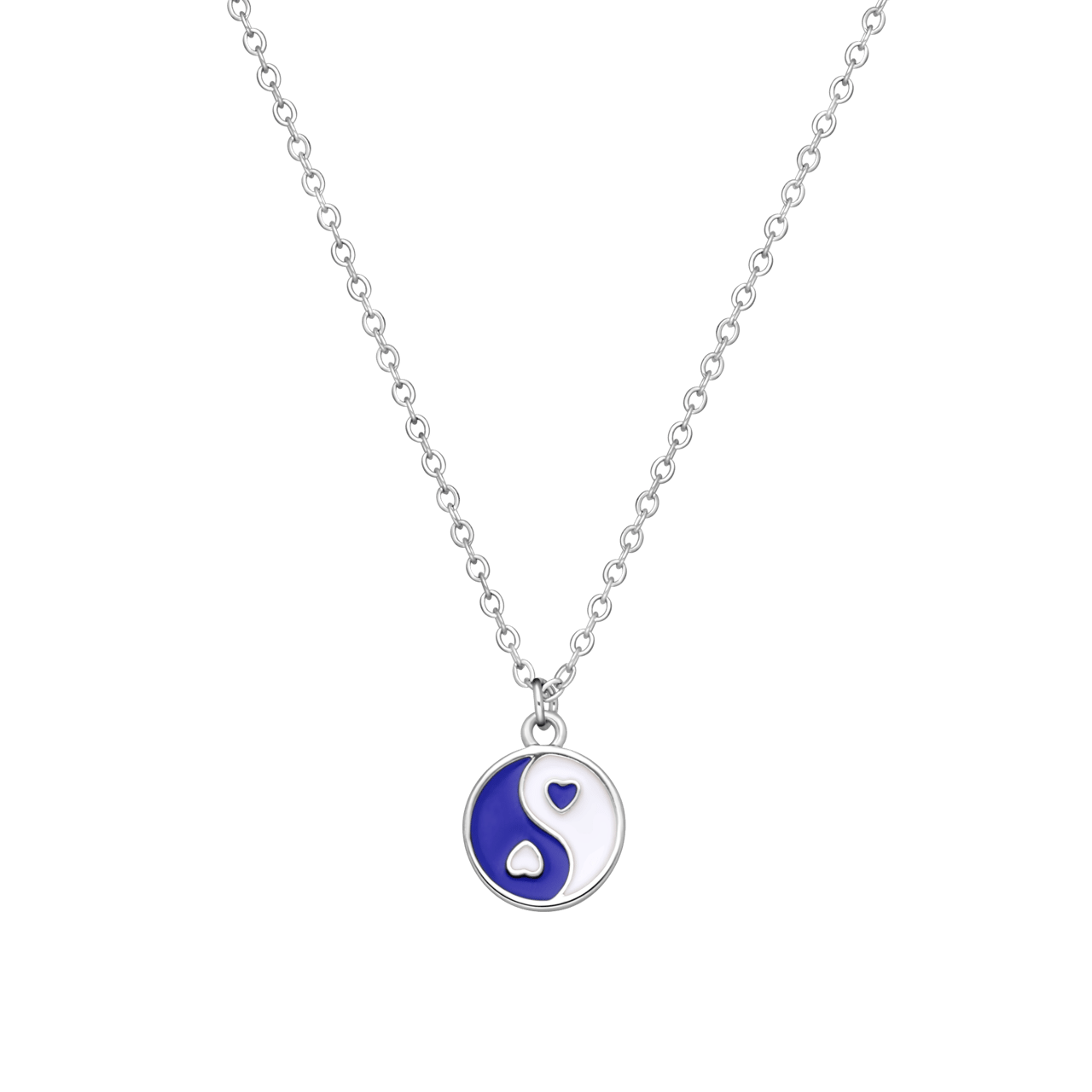 Zilverkleurige bijoux ketting met yin yang