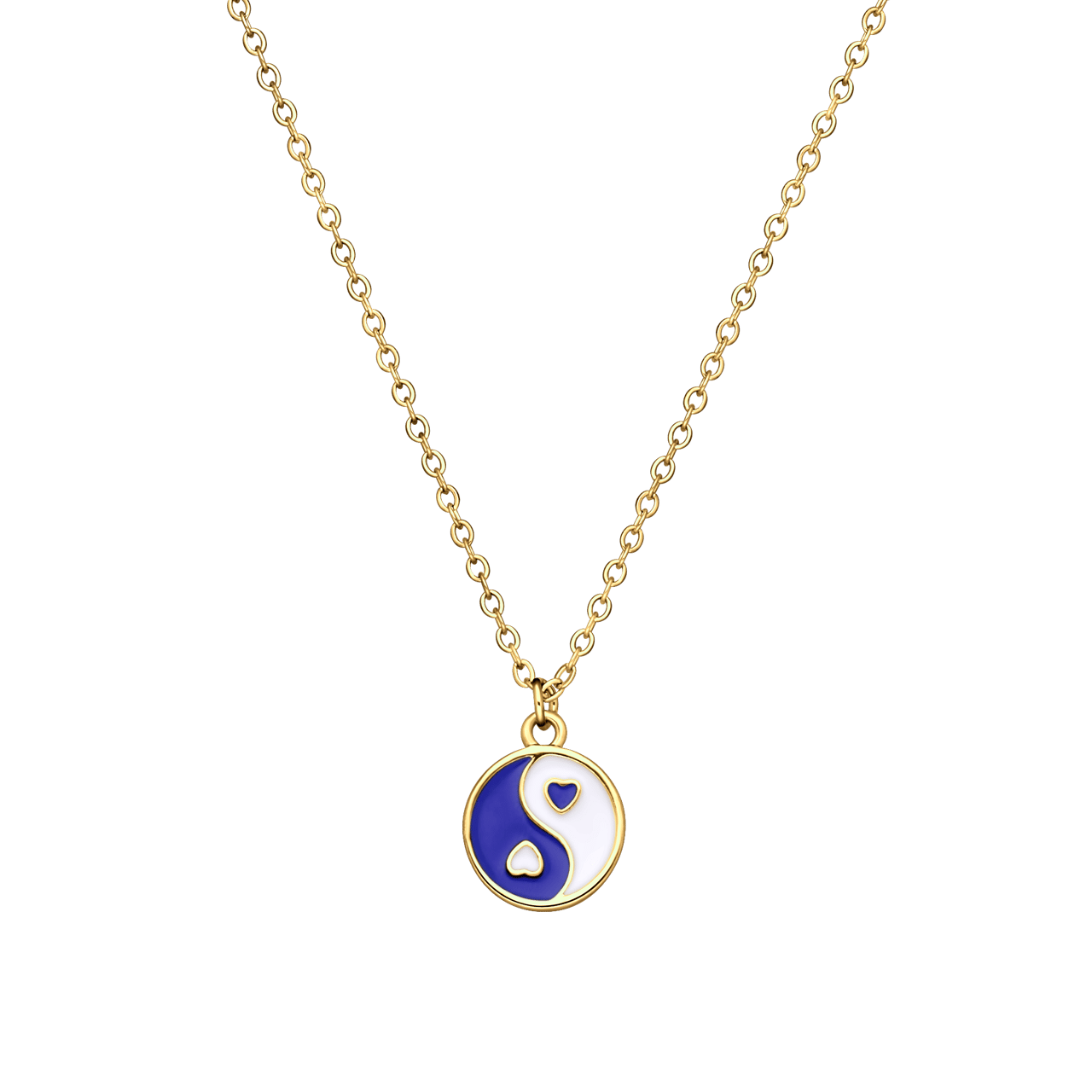 Goldfarbene Bijoux-Halskette mit Yin Yang