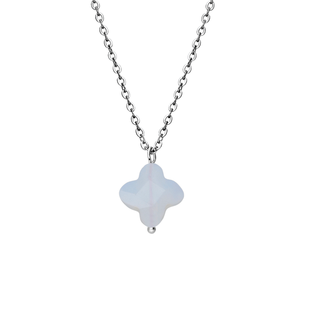 Stainless steel ketting met maansteen