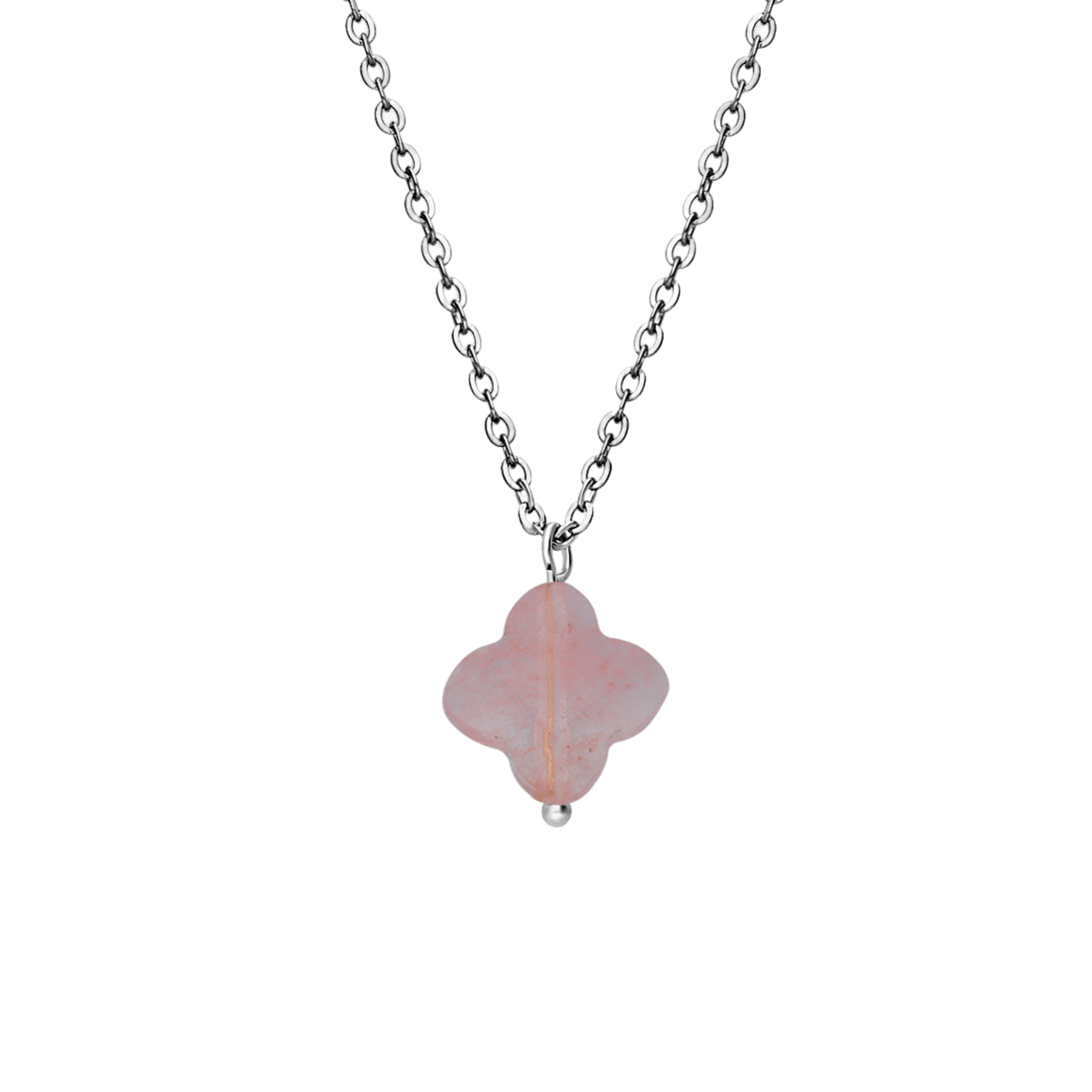 LuLu Jewels stainless steel ketting met rhodoniet voor dames