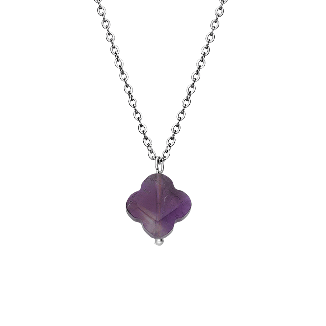 LuLu Jewels stalen ketting met amethist voor dames