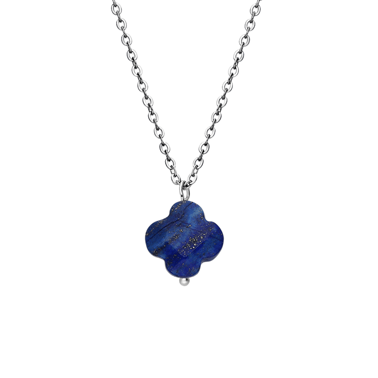 Stainless steel ketting met lapis lazuli