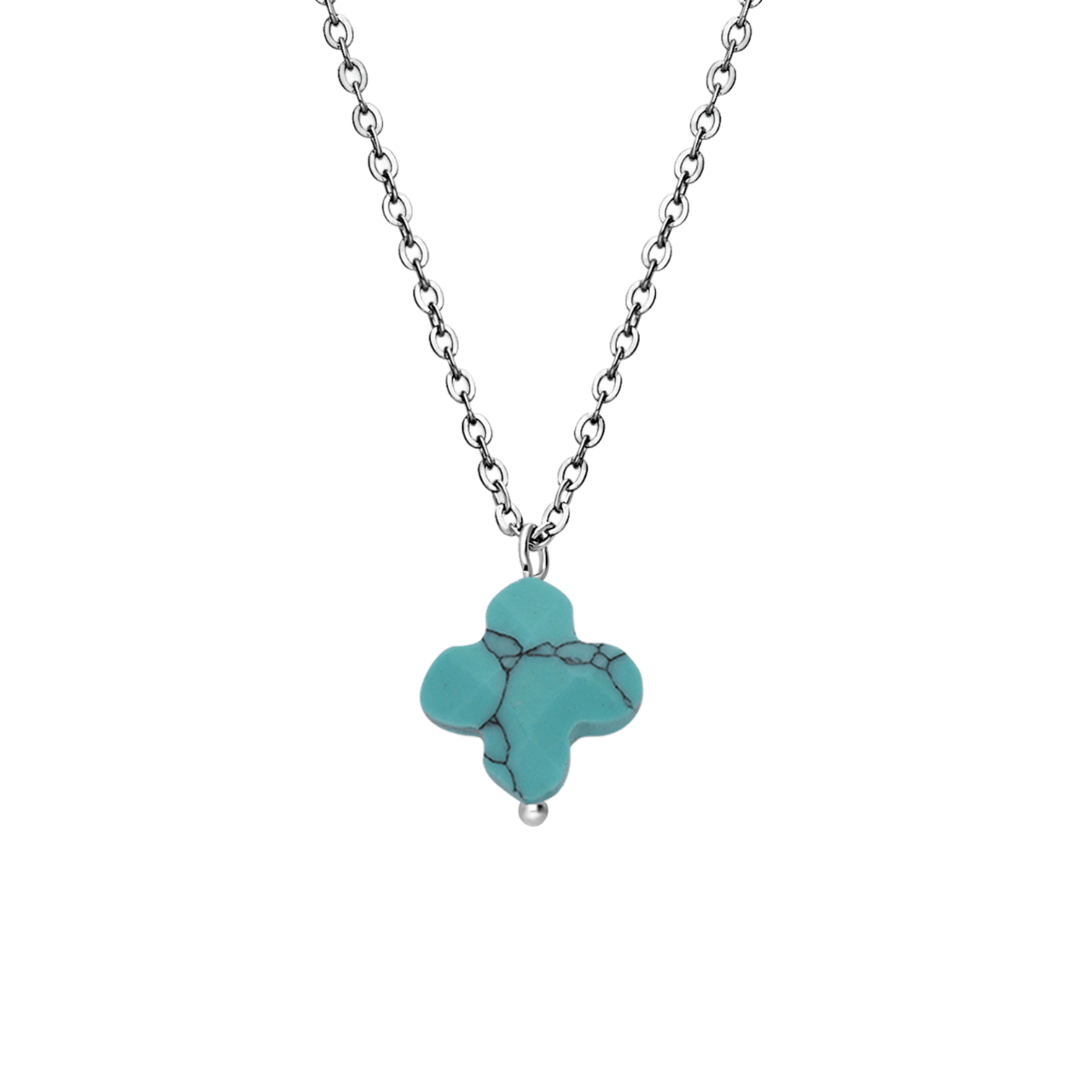 LuLu Jewels stainless steel ketting met turquoise voor dames
